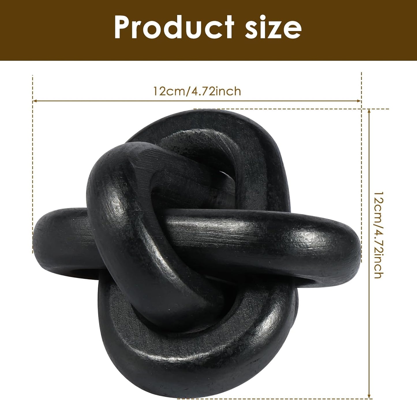 Wood Chain Link Decor 3 Link Wood Knot Decor Wood Knot Art Decorative Wooden Links Knots / Black