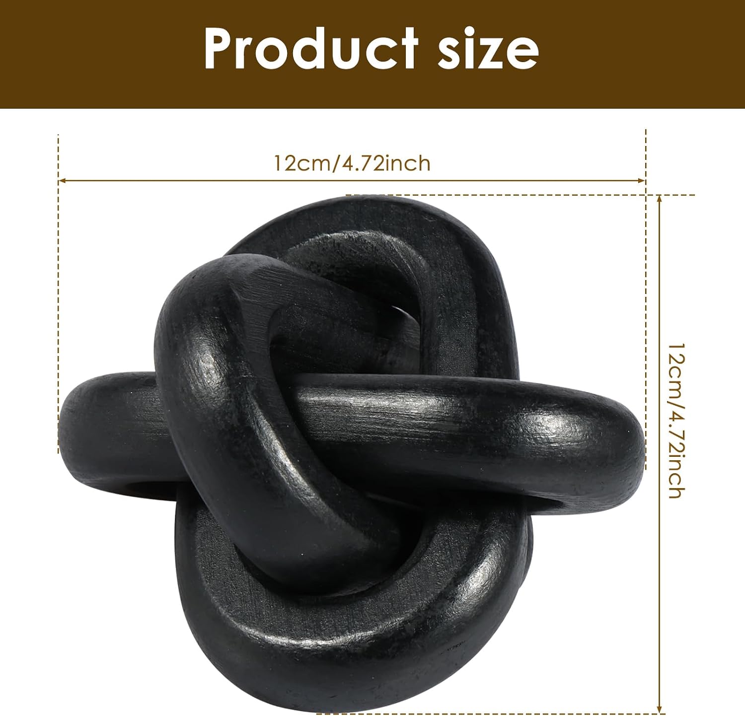 Wood Chain Link Decor 3 Link Wood Knot Decor Wood Knot Art Decorative Wooden Links Knots / Black