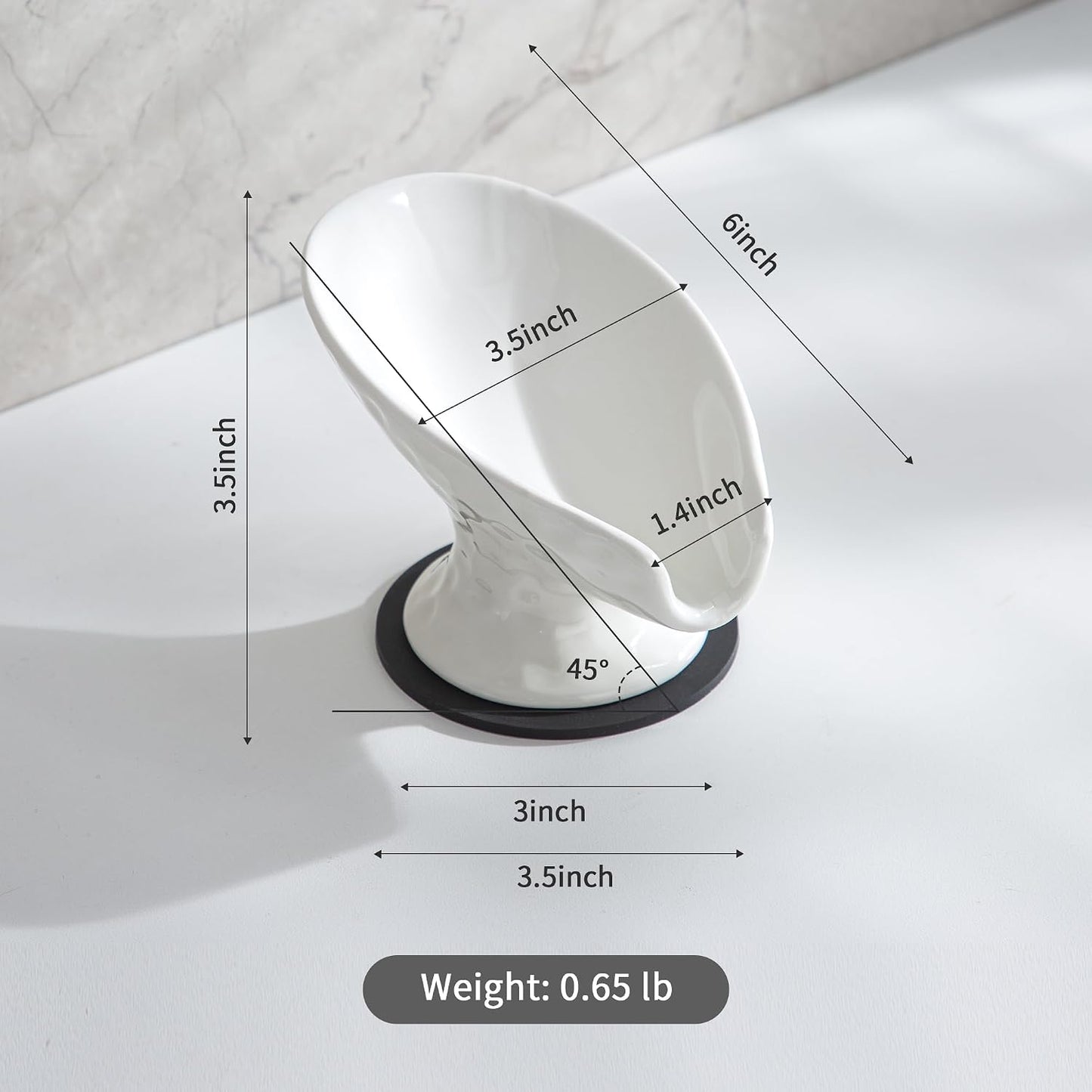 White Ceramic Soap Holder / Matte White