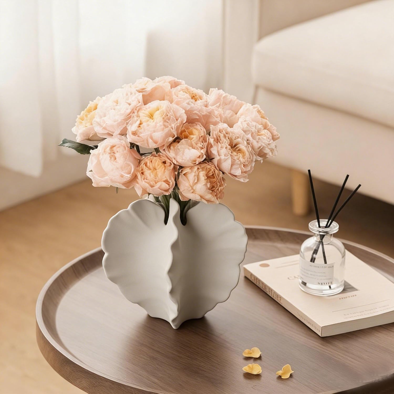 Small Ceramic Vase / Coral Vase / White / 7 Inch