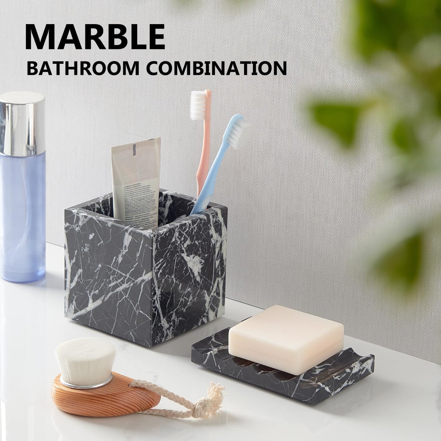 Non-Ceramic/Non-Resin Stone soap Tray（ ） / Black / 4.72*3.15inch