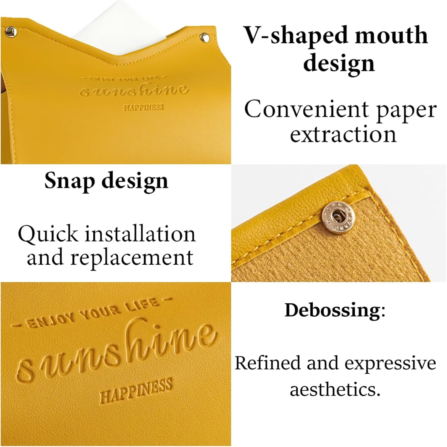 Tissue Box Cover Rectangle / 03- Yellow