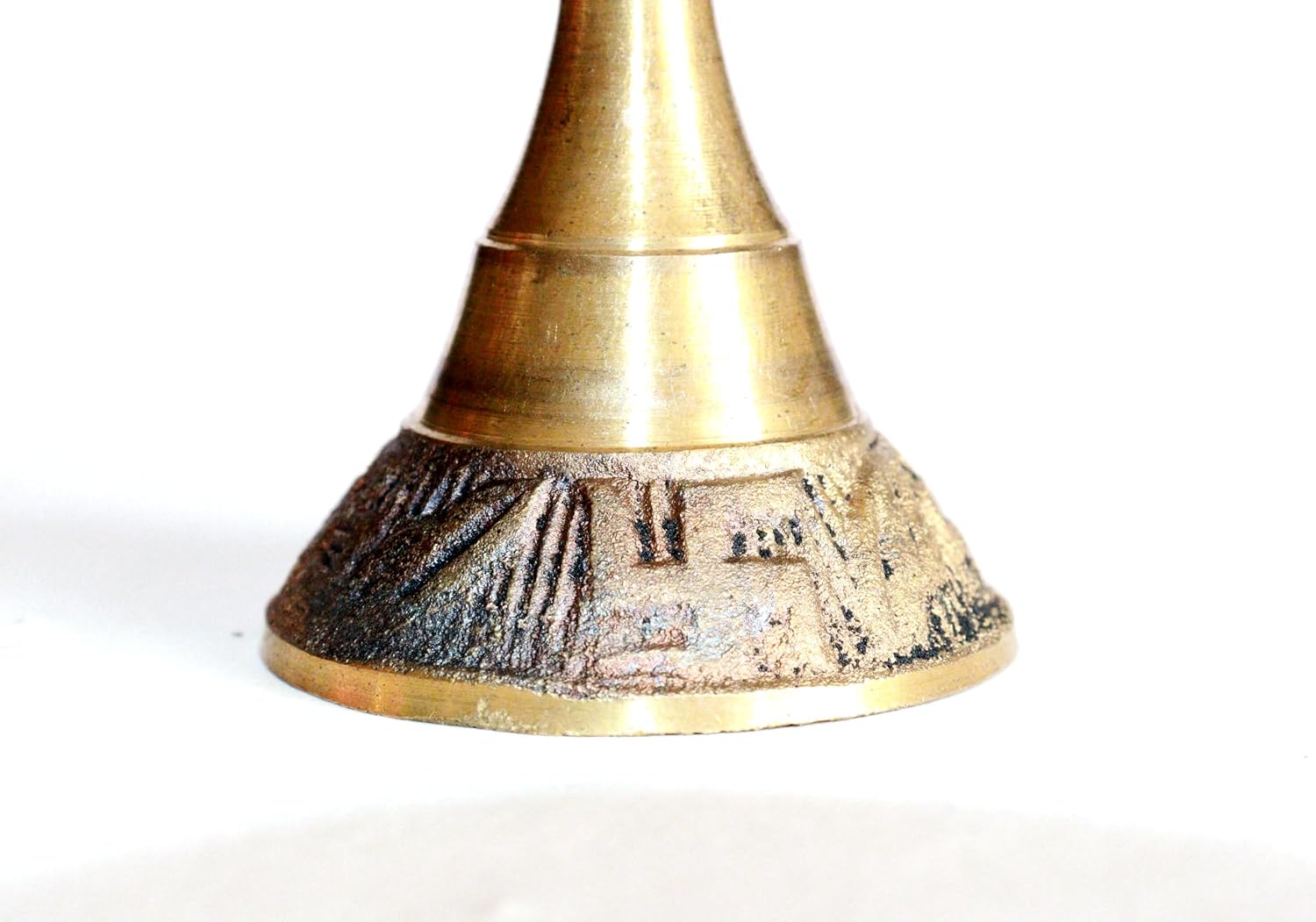 Solid Brass Pooja Bells with J Hook Home Decor Christmas Bell Wall Hanging Jingle Bell Ornaments New (24, Carving Bells