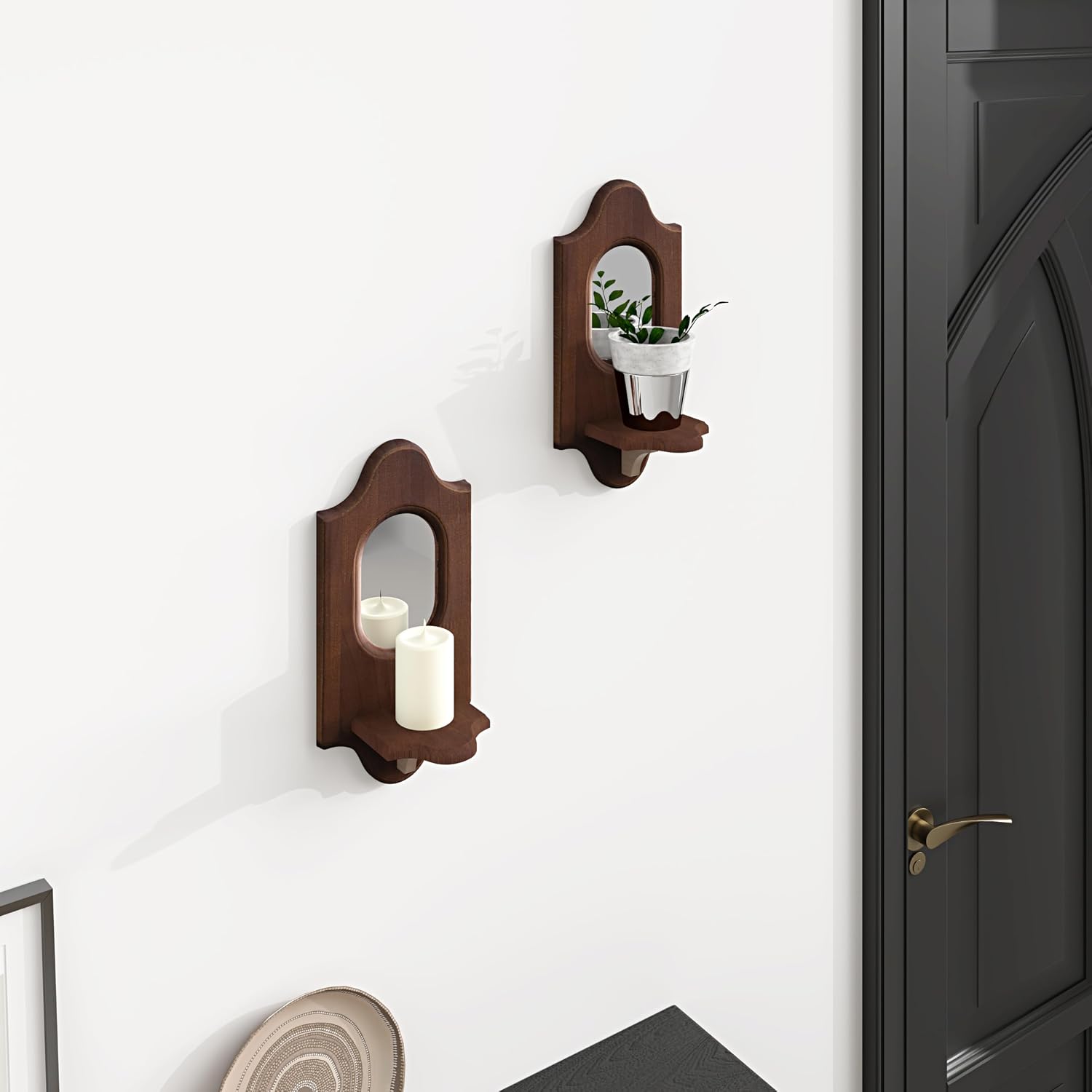 Boho Decor Wall-Mouted Shelves / Mirror