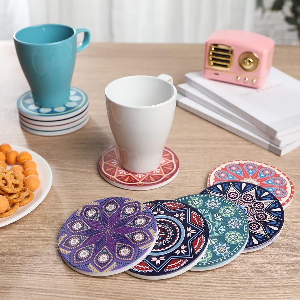 Absorbent Ceramic Stone Coasters for Drink / Set of 10