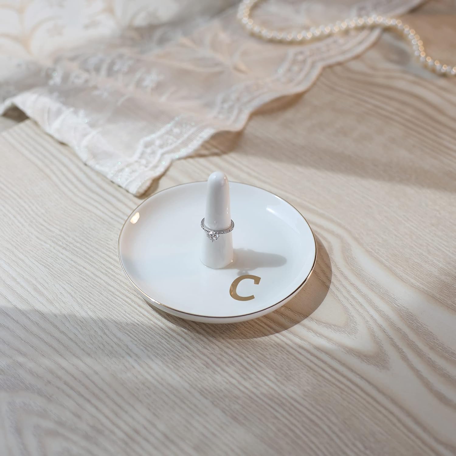 Initials Ring Holder Jewery Tray / C