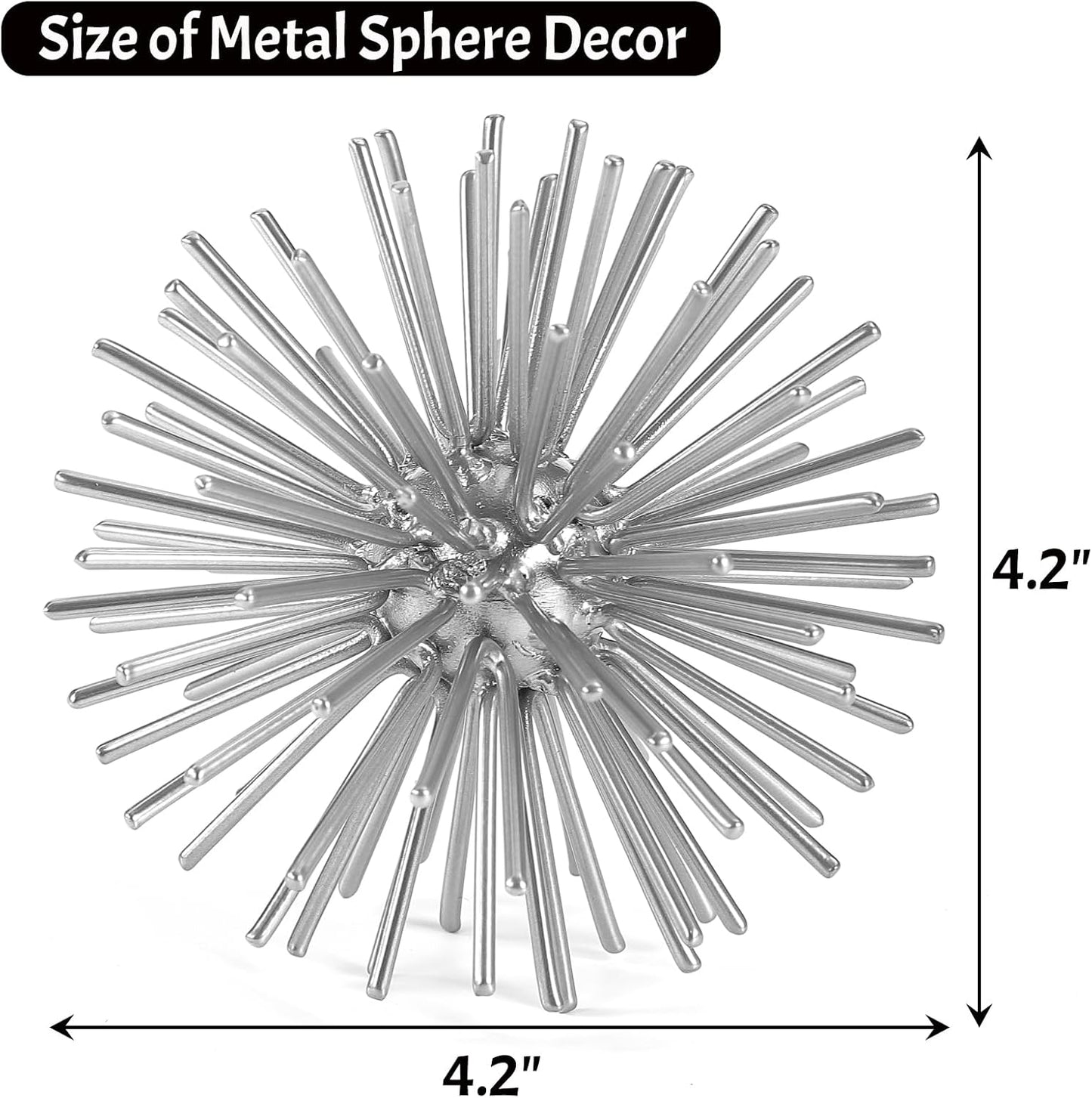Metal Starburst Tabletop Sculpture Decor / Silver-starburst-4.2