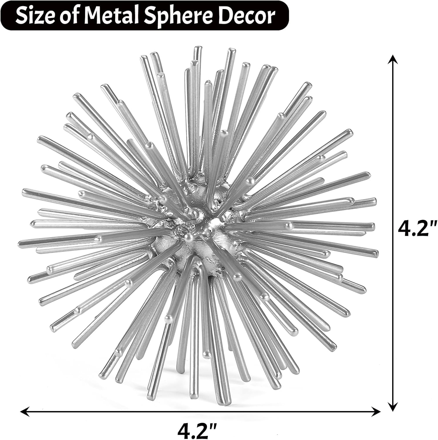 Metal Starburst Tabletop Sculpture Decor / Silver-starburst-4.2
