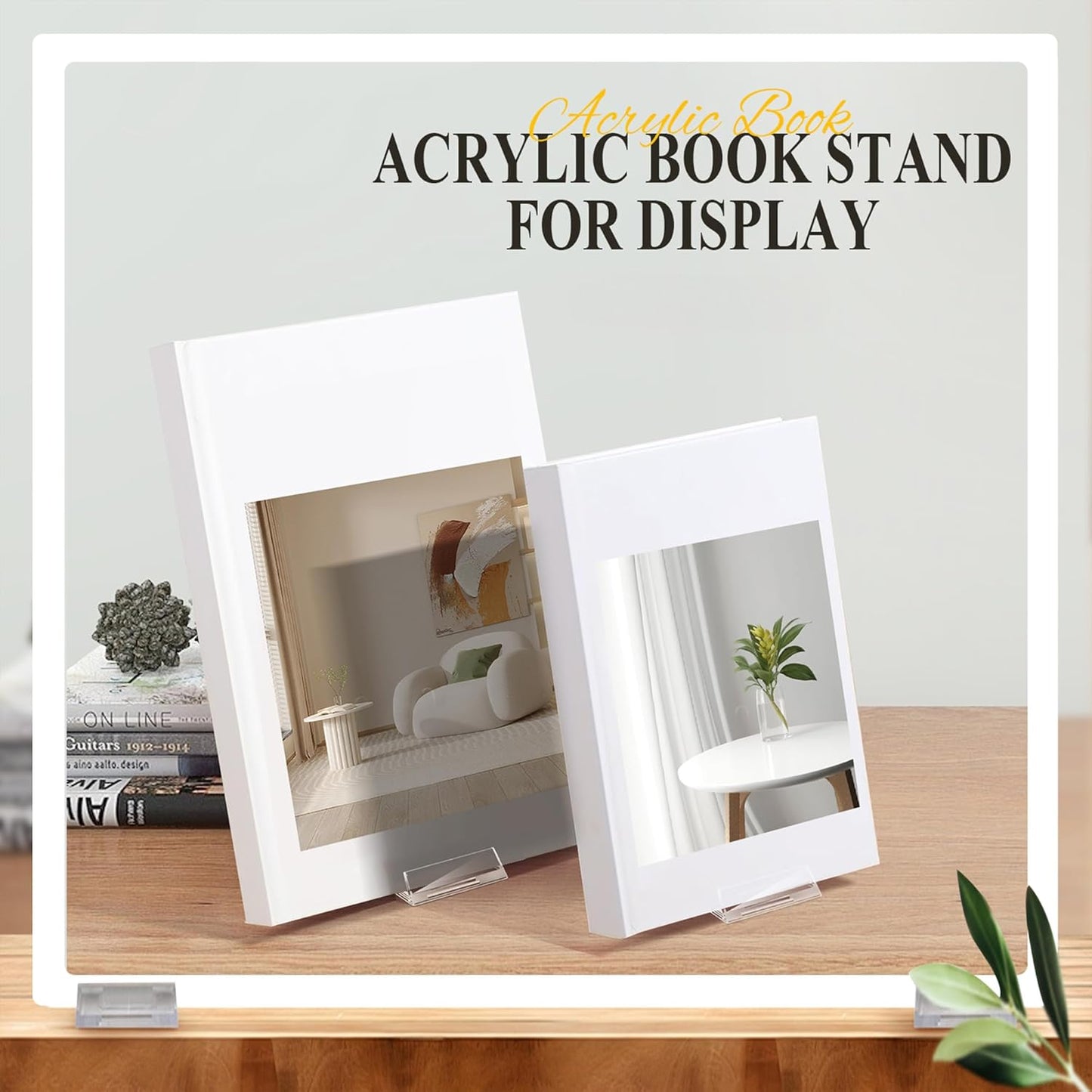 Acrylic Desktop Adjustable Display Stand & Book Holder for Phone Magazine / Clear / Set of 12