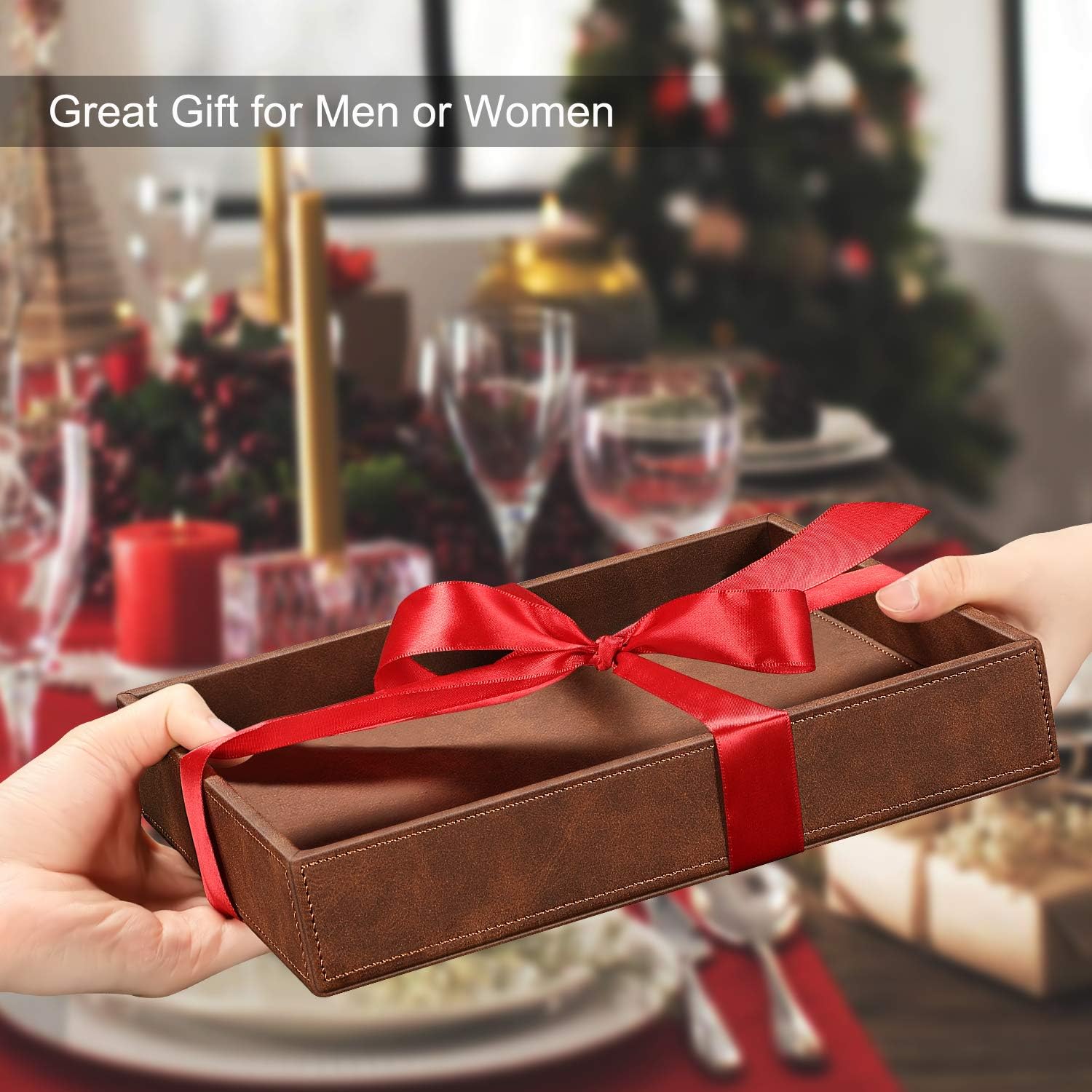 Valet Tray Desk Organizer / Brown
