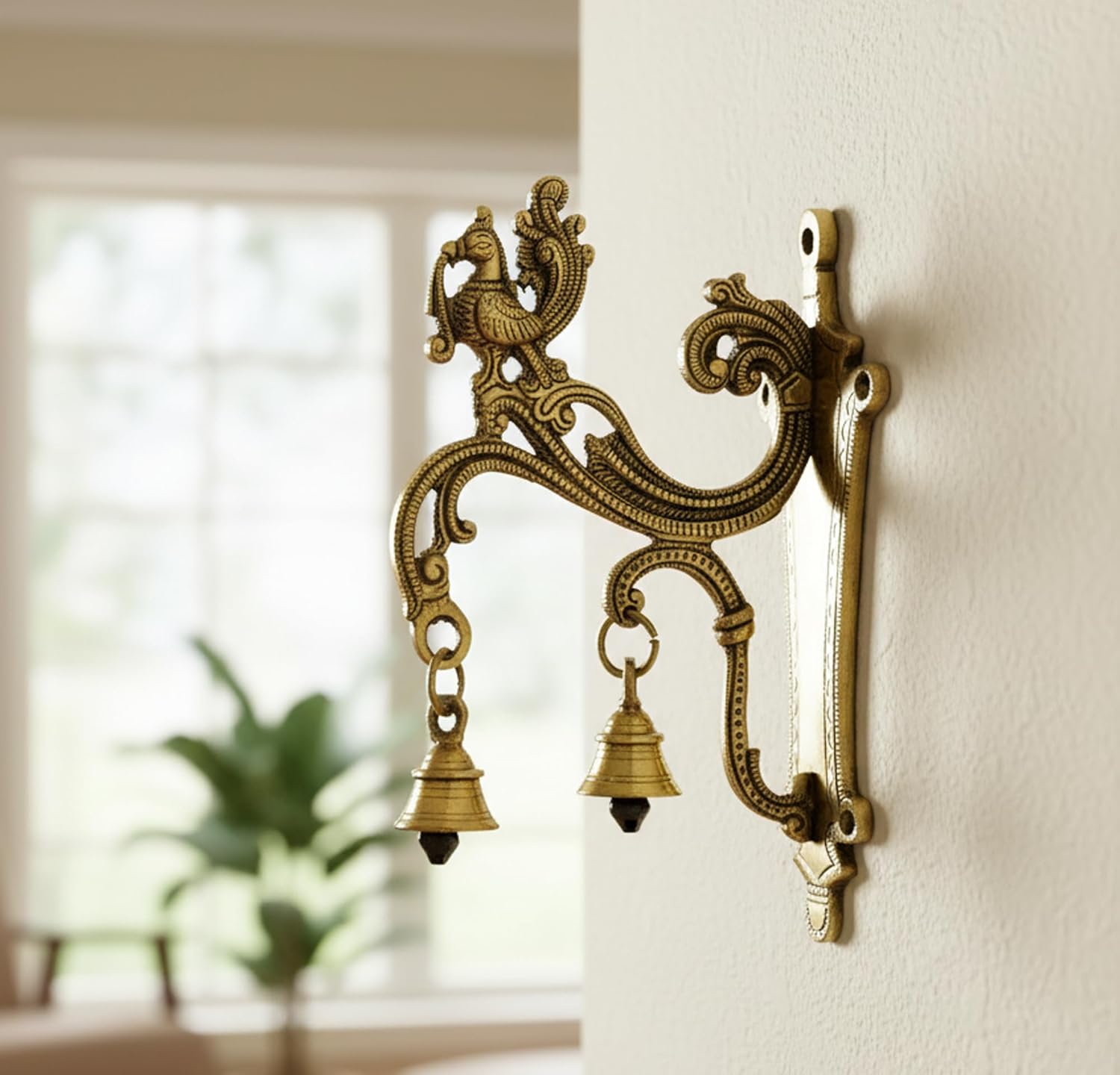 Brass Wall Bracket Wall Hanger for Hanging Diya Lamp / 8.5" Inches