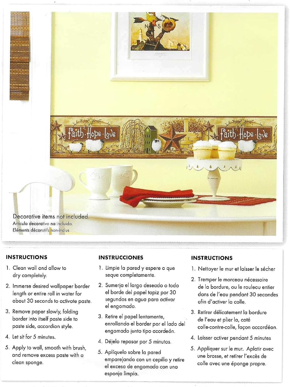 Pre-Pasted Wallpaper Border / Red Pattern