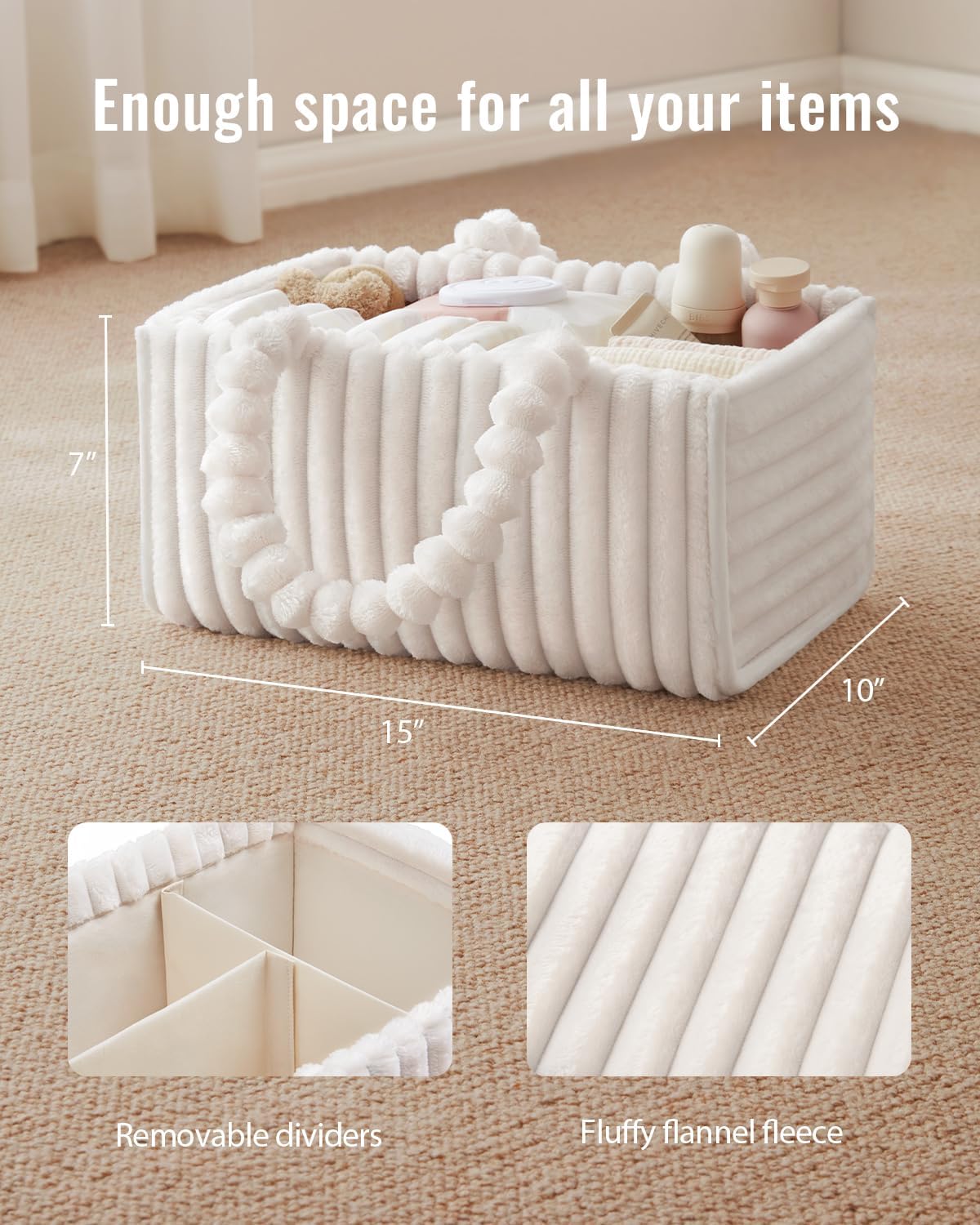 Nursery Storage Basket / Cream White