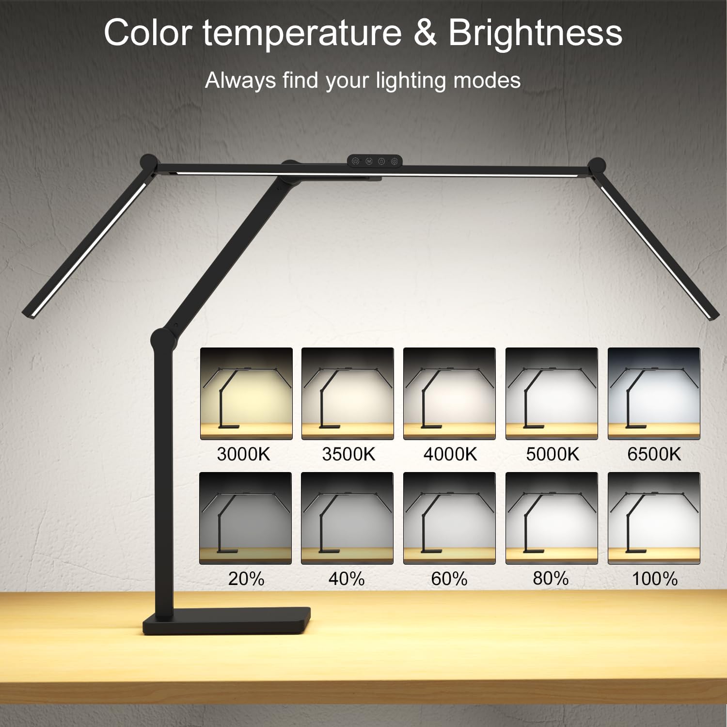 Omorepa 36W 3000LM Ultra Bright Architect Desk Lamp with Base, 47.4Inches Wide Tall Overhead Desk Light for Home