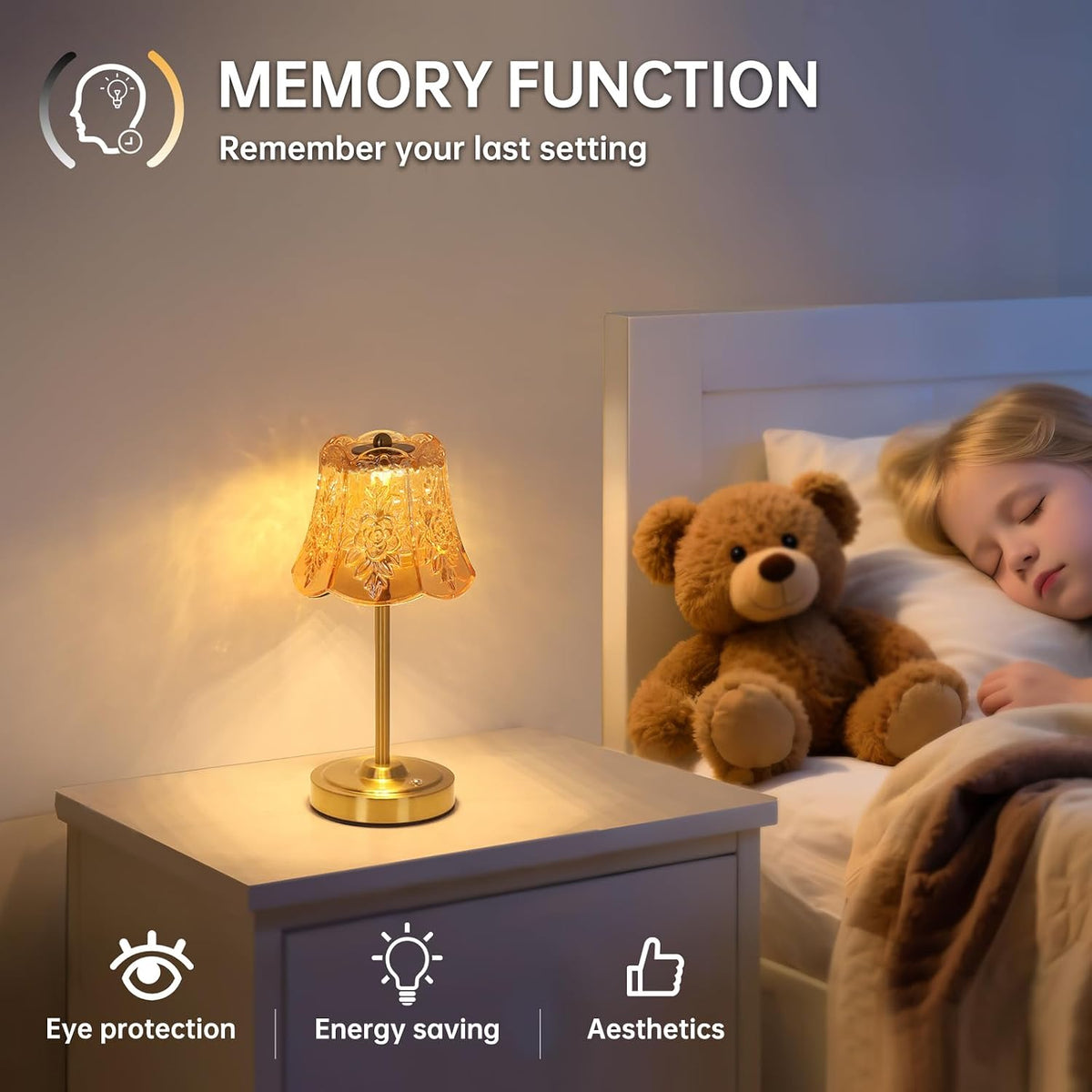 Shenmoyl Set of 2 Cordless Touch Table Lamp with 5200mAh Battery - 3 Adjustable Color Temperatures & Dimmable