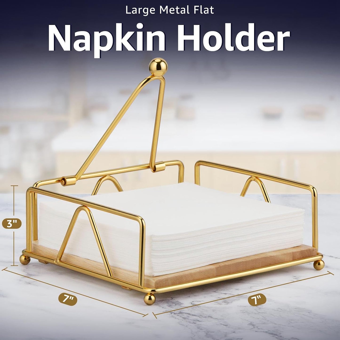 Modern Cast Iron Napkin Holder / Gold