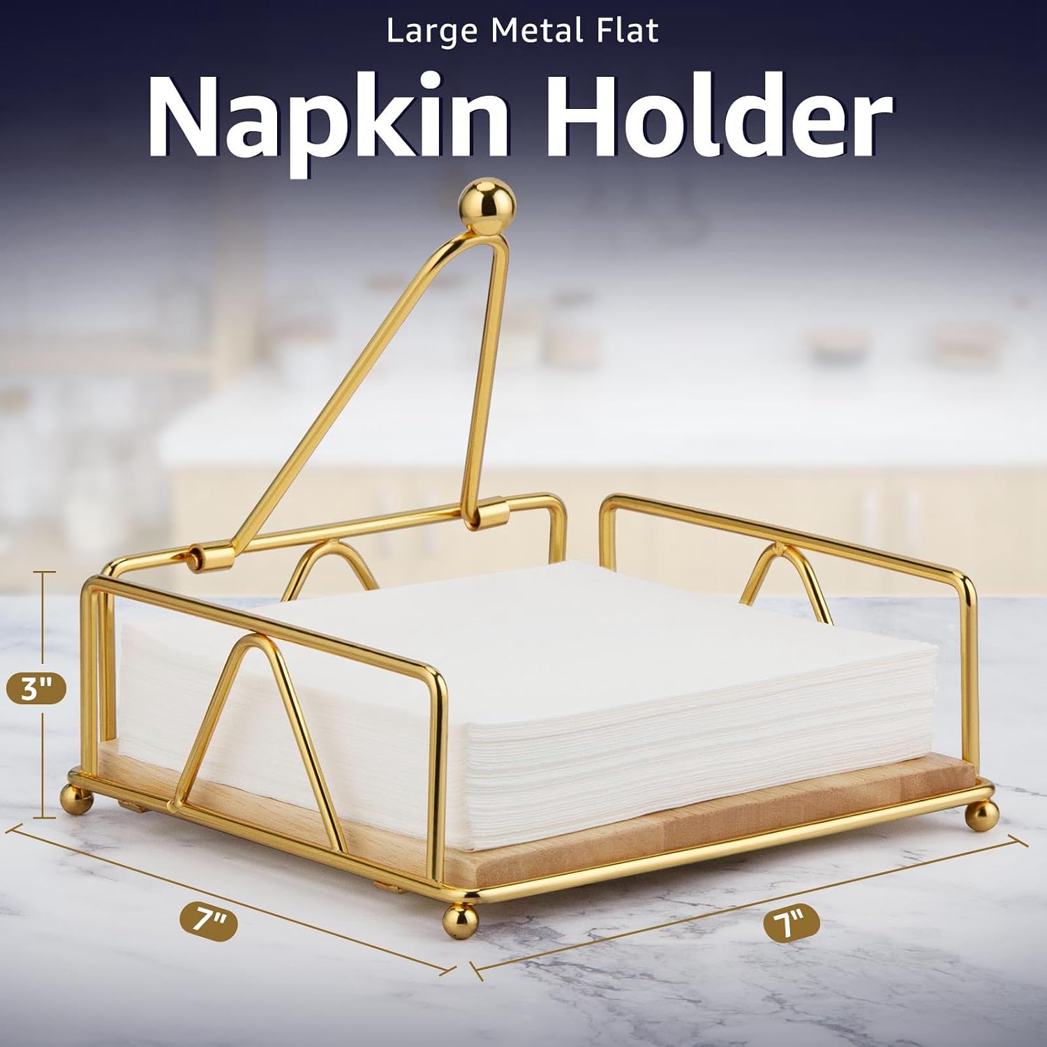 Modern Cast Iron Napkin Holder / Gold