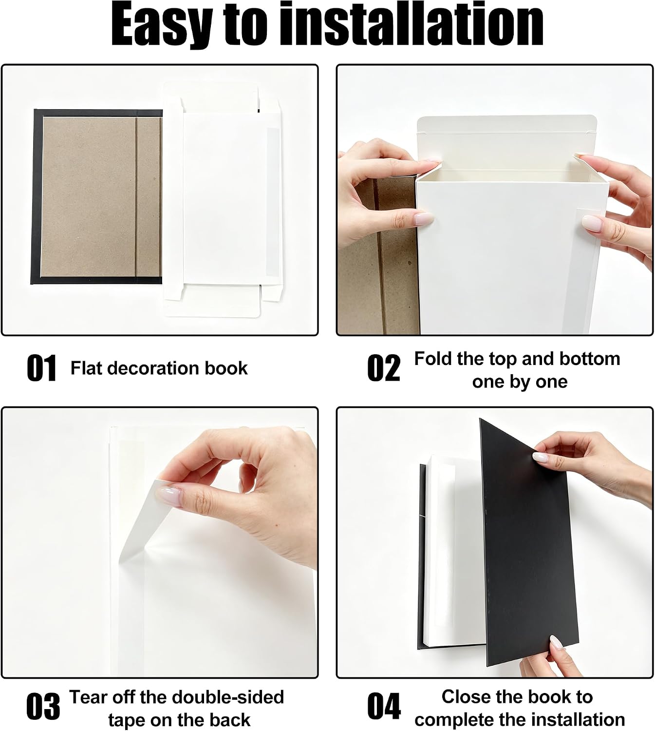Decoration Books / White Simple Style Books Suitable / Black / Set of 3