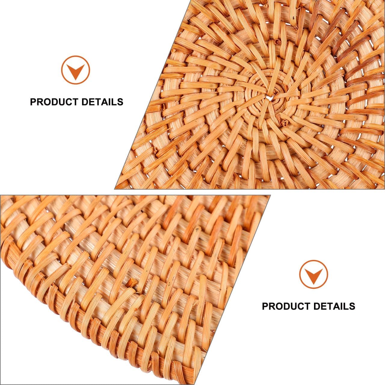 Rattan Heat-Resistant Coasters Woven Place Mats Insulated Pot / Wooden Lubricious / 20 x 20 / CM