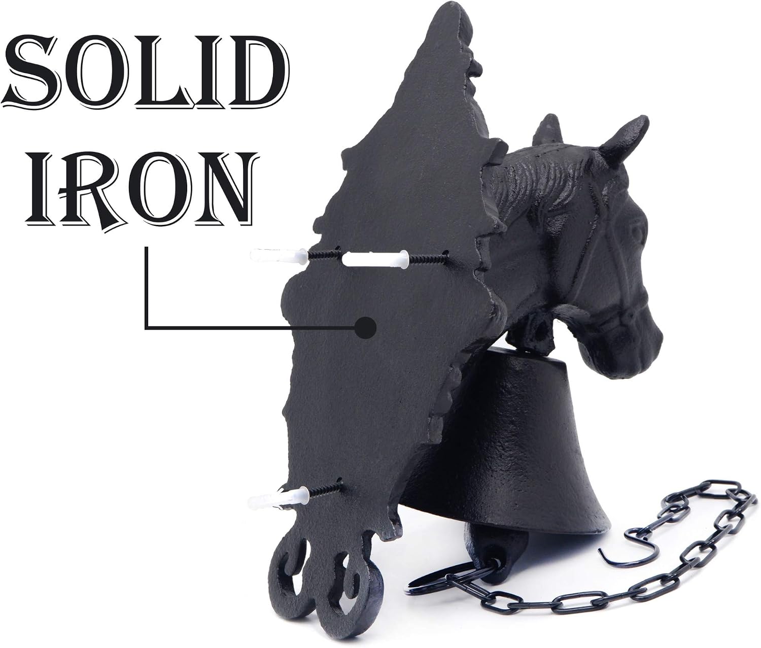 Horse Head Upstreet Outdoor Dinner Bell Made For Ranch House Family Front Door Interior Exterior