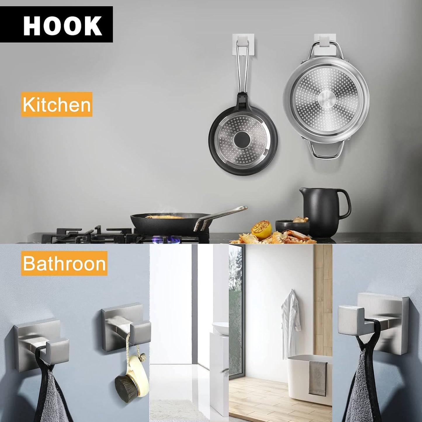 Brushed Nickel Bathroom Towel Bar Set Bathroom Accessories Hardware Set Including Towel Bar Towel Ring Coat Hook and
