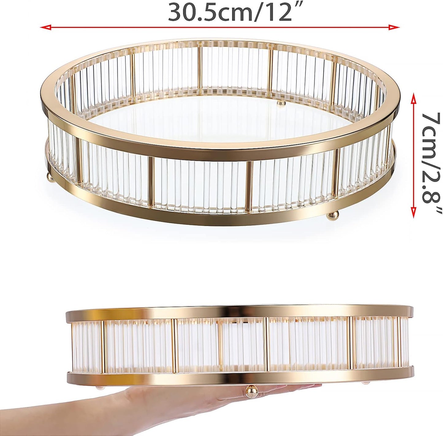Metal Perfume Tray / Gold / 12.2