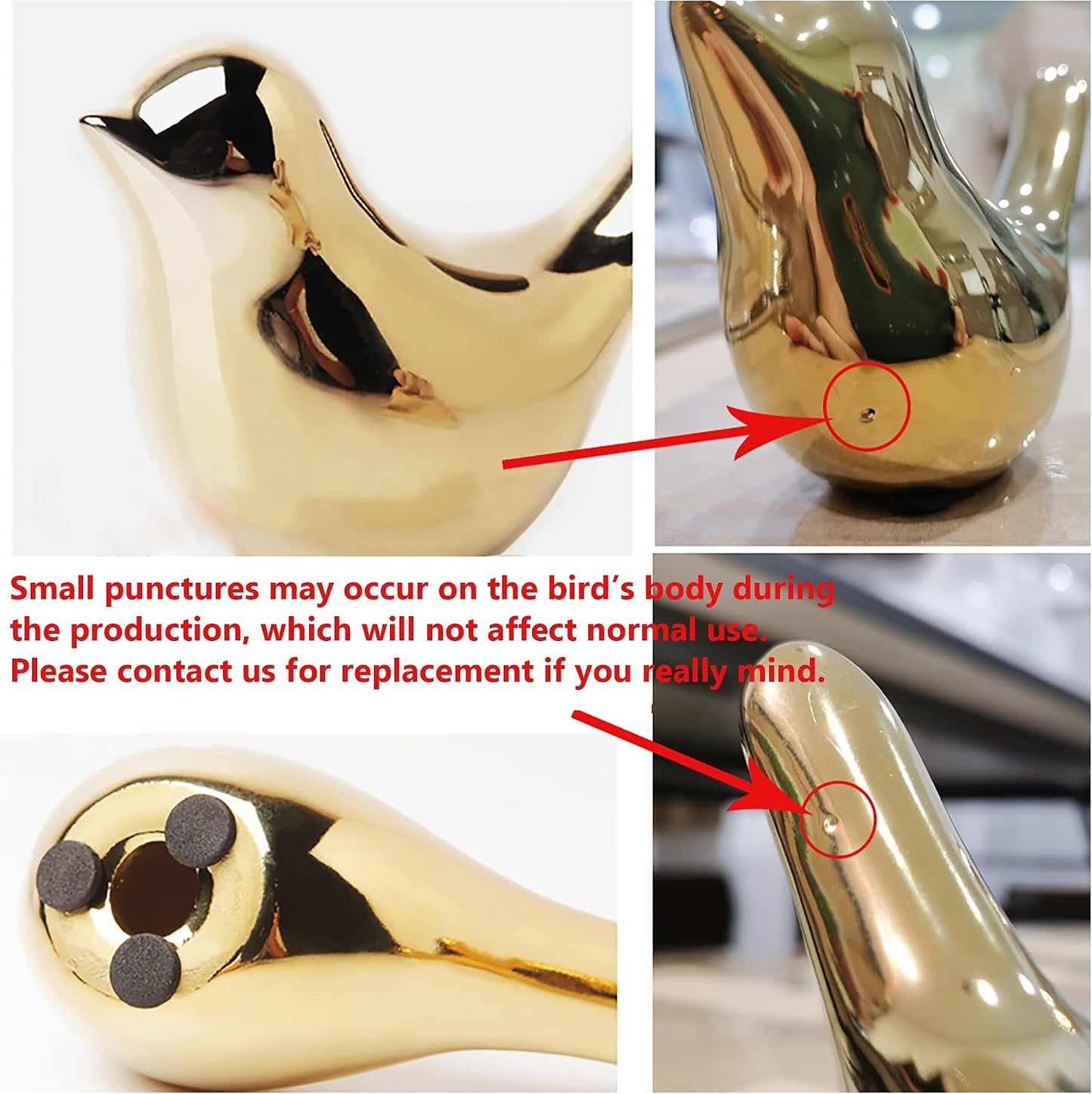 Small Birds Statues Home Decor Modern Style Figurine Decorative / Medium & Large / Golden / Gold