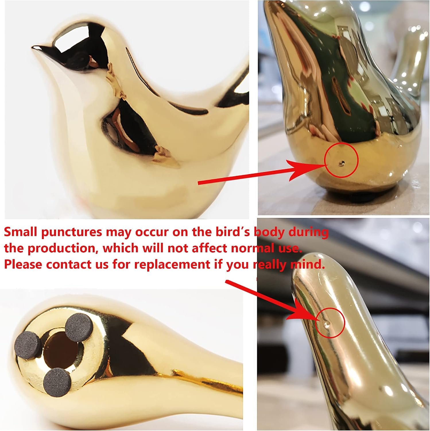 Small Birds Statues Home Decor Modern Style Figurine Decorative / Medium & Large / Golden / Gold