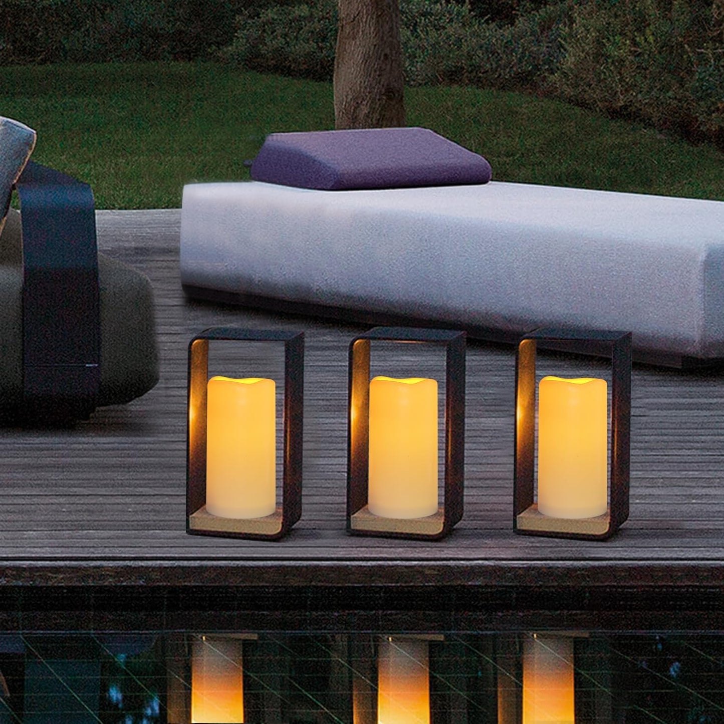Waterproof Flameless Remote Control Candles 12PACK（D3''*H5.5''） Battery Operated Flickering LED Pillar Candle，plastic