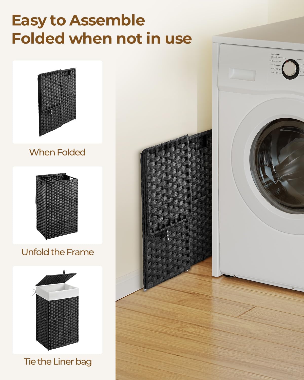 2 Removable Liner Bags & 2 Mesh Bags / Black / 13.4 x 13.4 x 21.7 / 60L