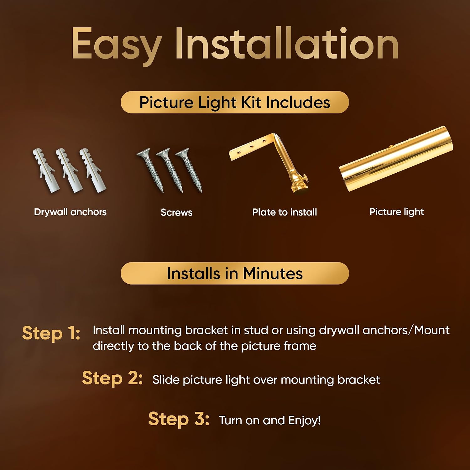 Concepdesigns Picture Light, Battery Operated Picture Light, Dimmable Wireless Picture Lights for Wall, Art Light