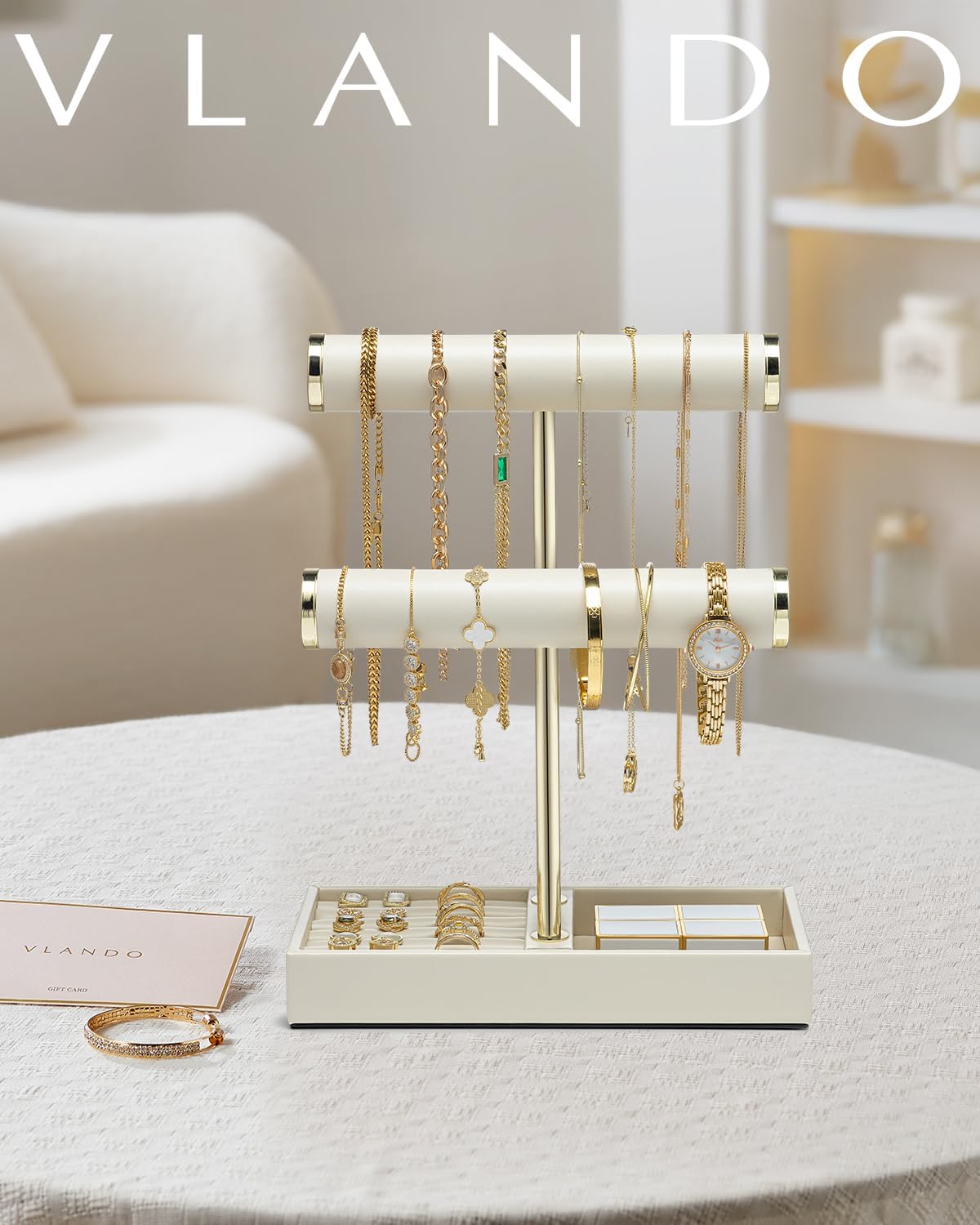 Tray / Jewelry Holder Display / Cloud White / 2 Tier