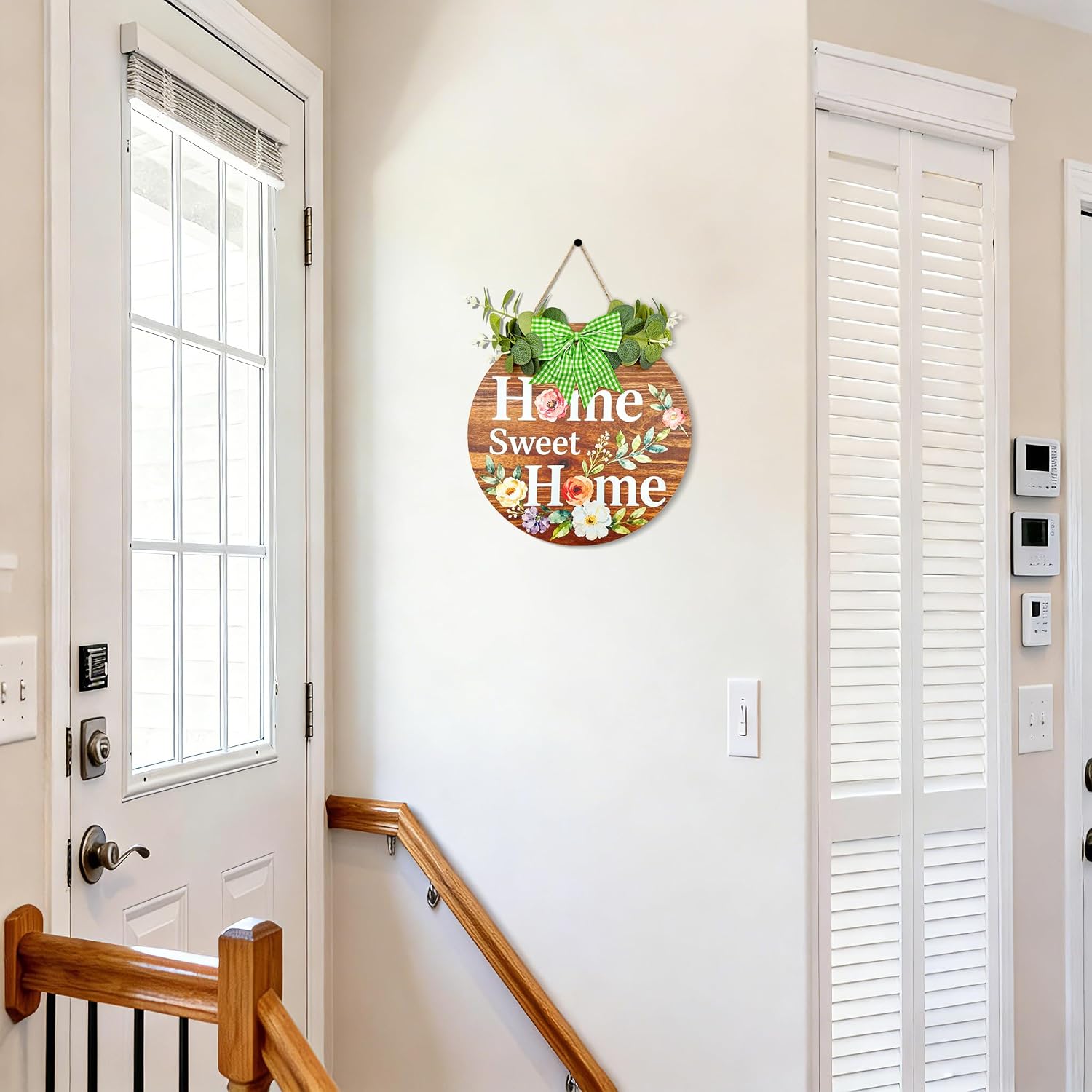 Home Sweet Home Wooden Welcome Sign for Front Door Decor Sign Hanging Home Porch Wall Decor / Brown