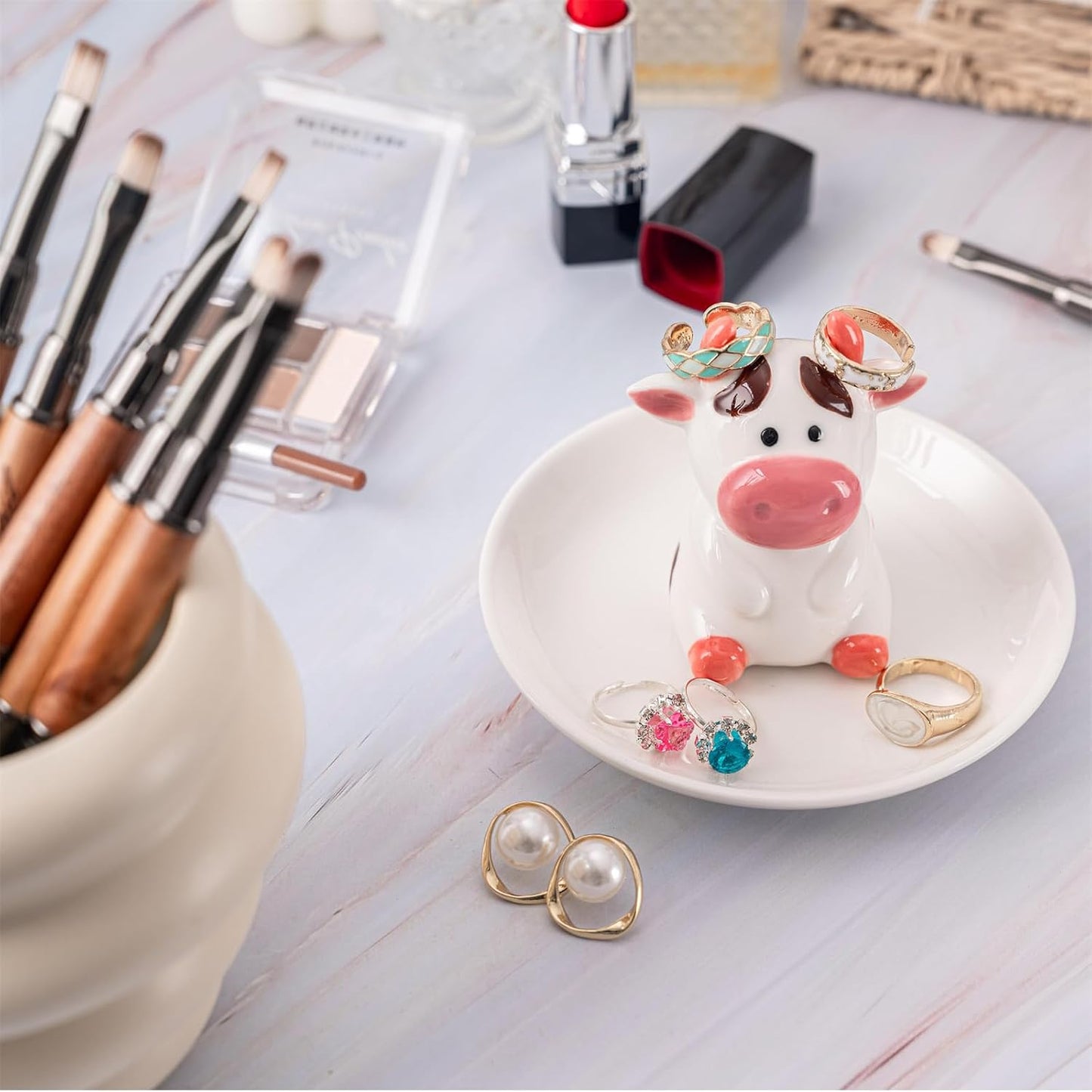 Ring Holder Jewelry Dish / Cow