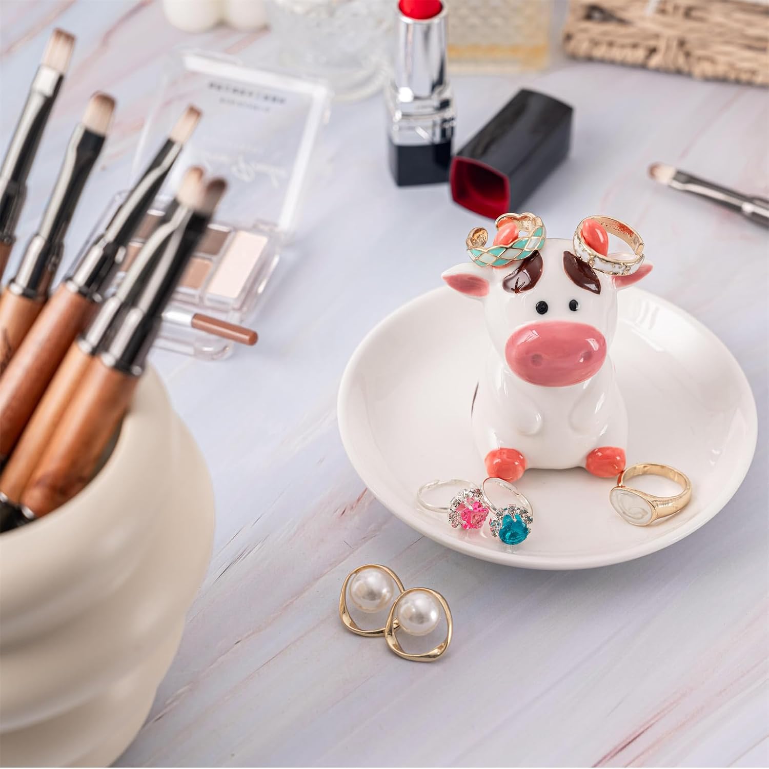 Ring Holder Jewelry Dish / Cow