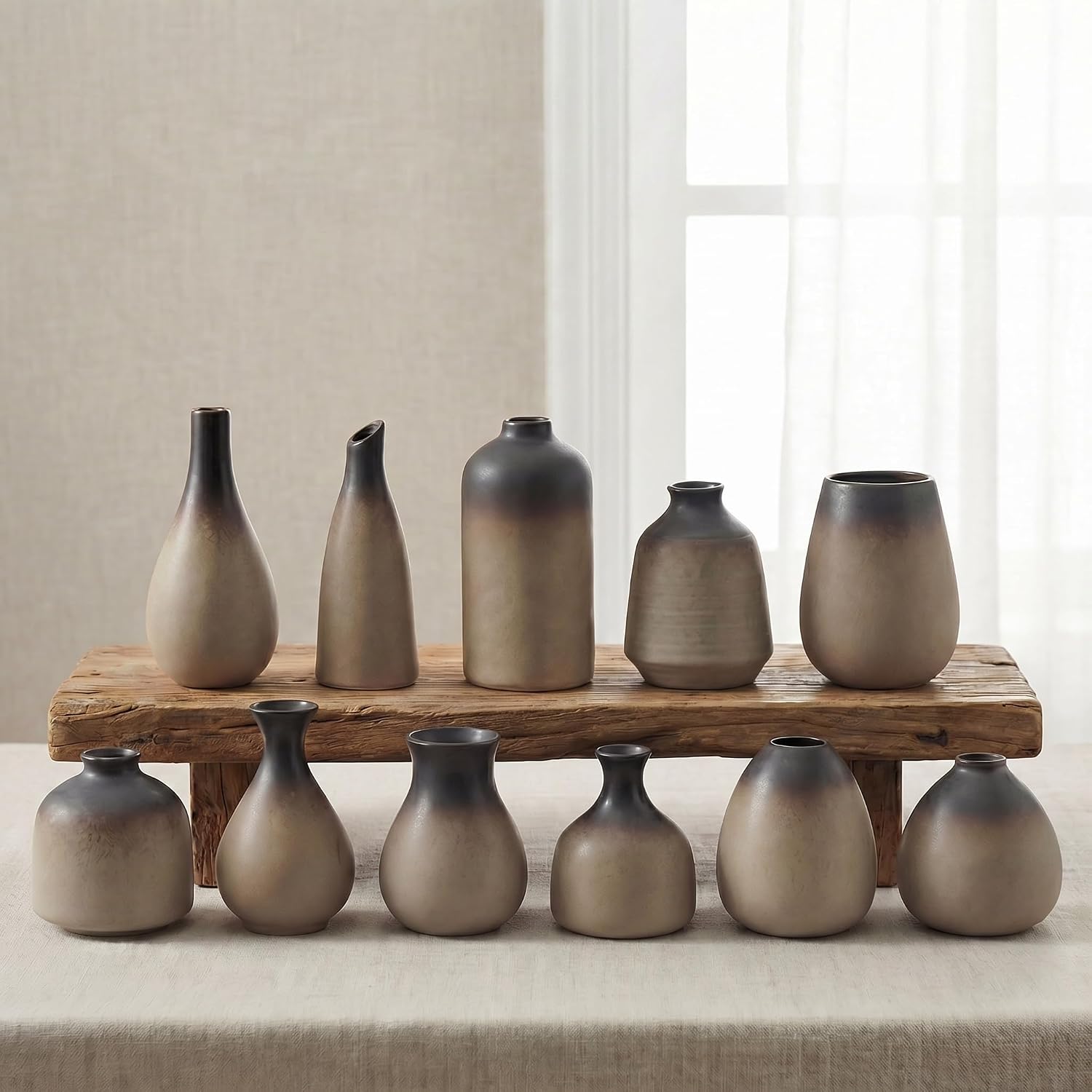Ceramic Bud Vases / Vintage - 11-piece Set / Set of 11
