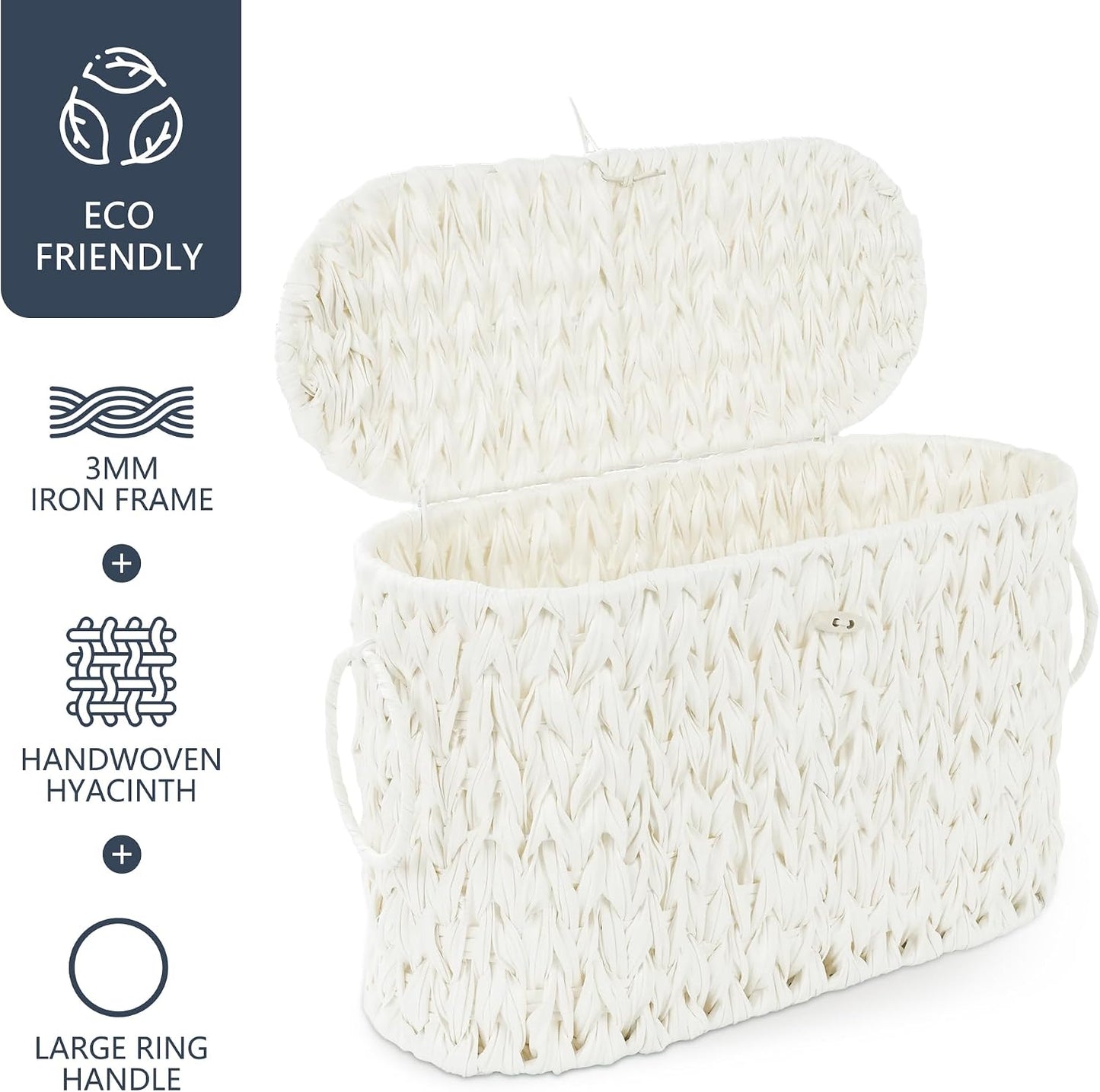 Decorative Boho Wicker Basket / Cream White