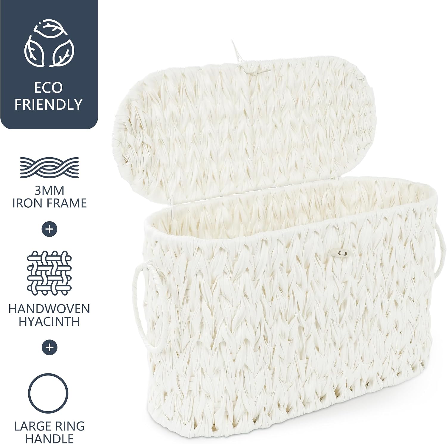 Decorative Boho Wicker Basket / Cream White