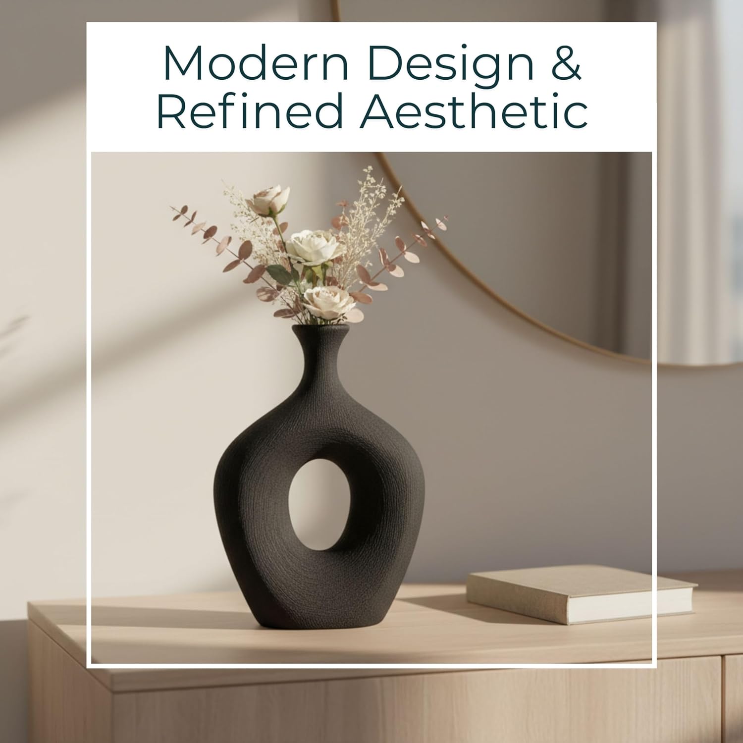 Modern Ceramic Vase / Black