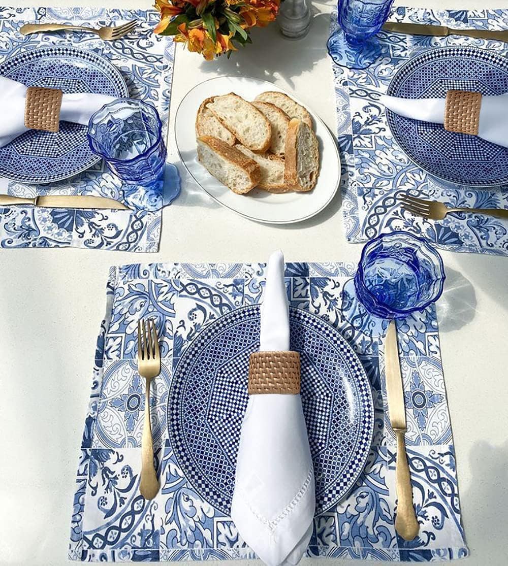 Farmhouse Chic Mother's Day Napkins Holder / Natural / Set of 4