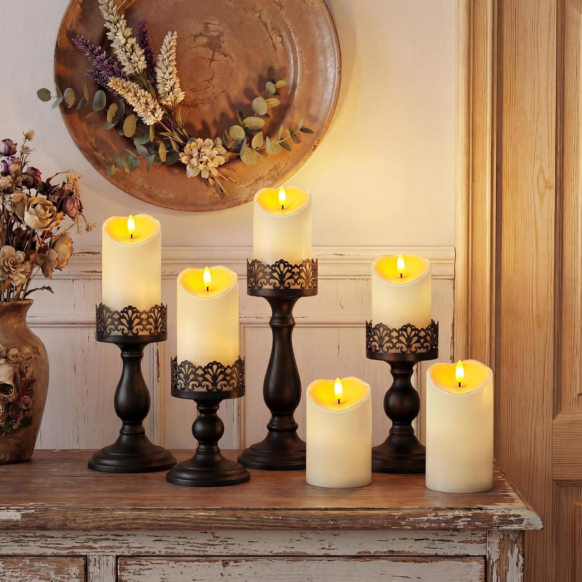Homemory 9Pack Outdoor Waterproof Flameless Candles, LED Candles, Battery Operated Candles with Remote and Timers