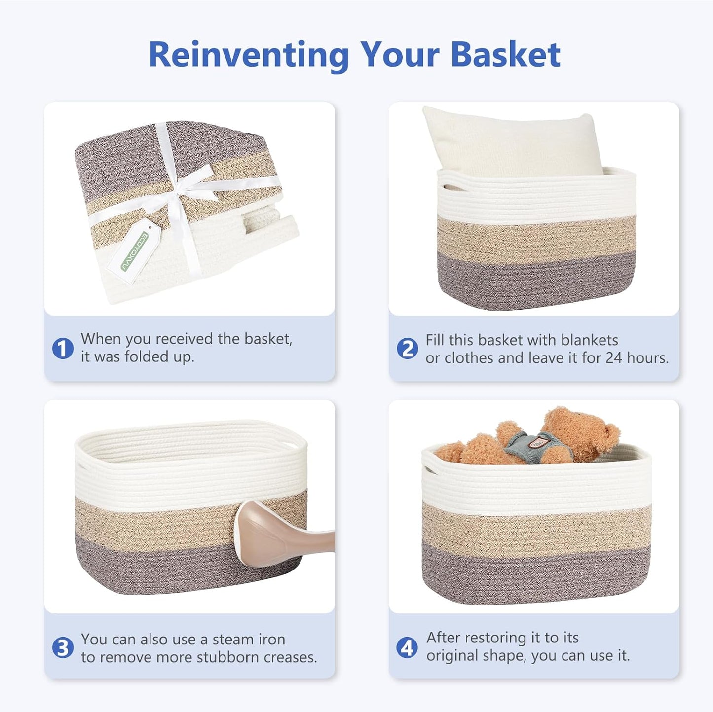 Woven Basket / Storage Baskets / Black / 15 x 10 x 9