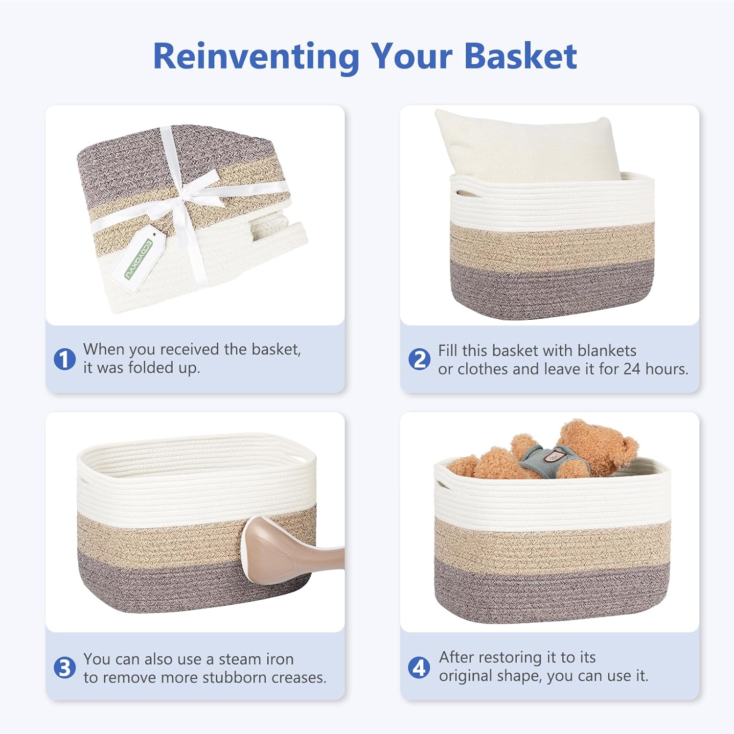 Woven Basket / Storage Baskets / Black / 15 x 10 x 9