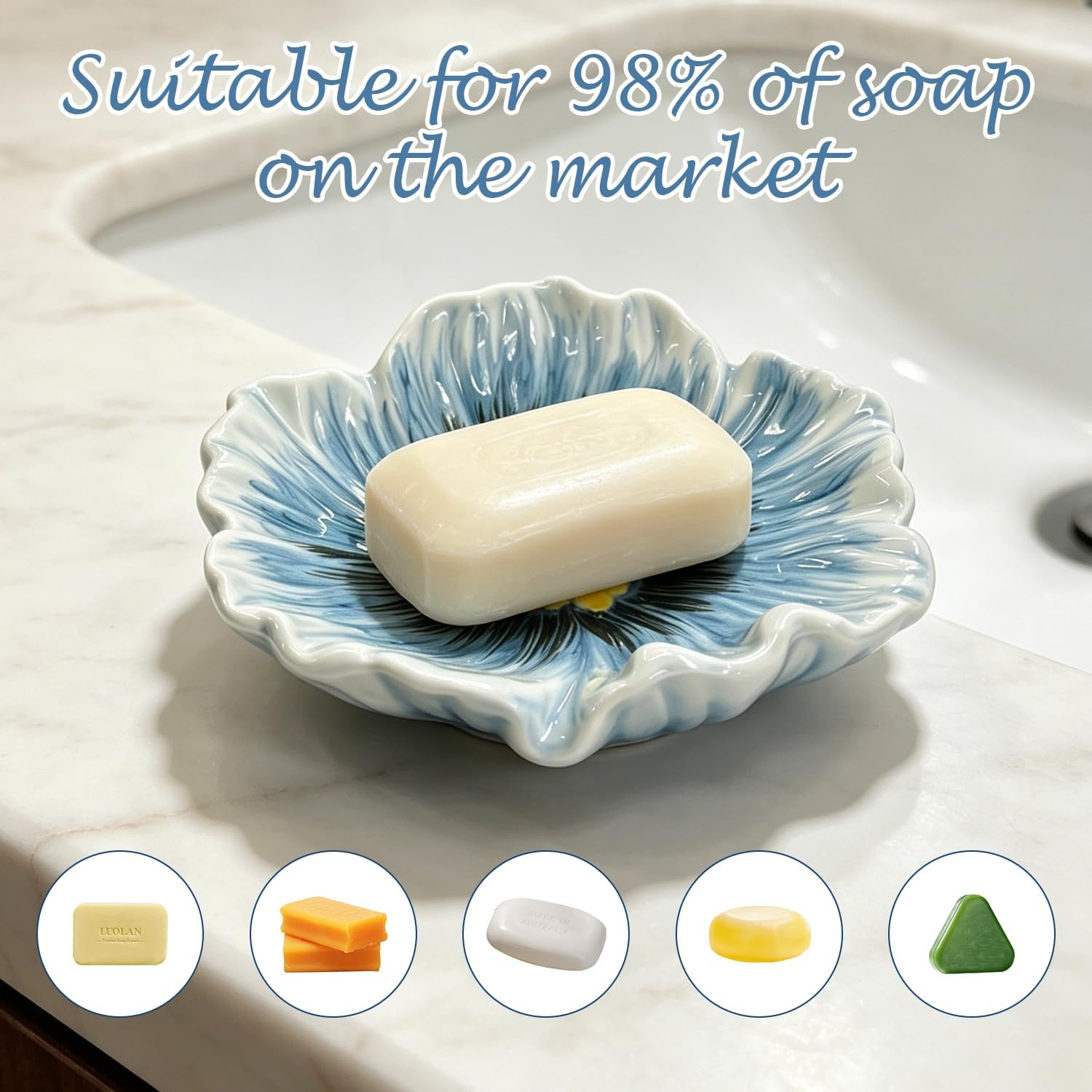 Ceramic Soap Holder / Blue