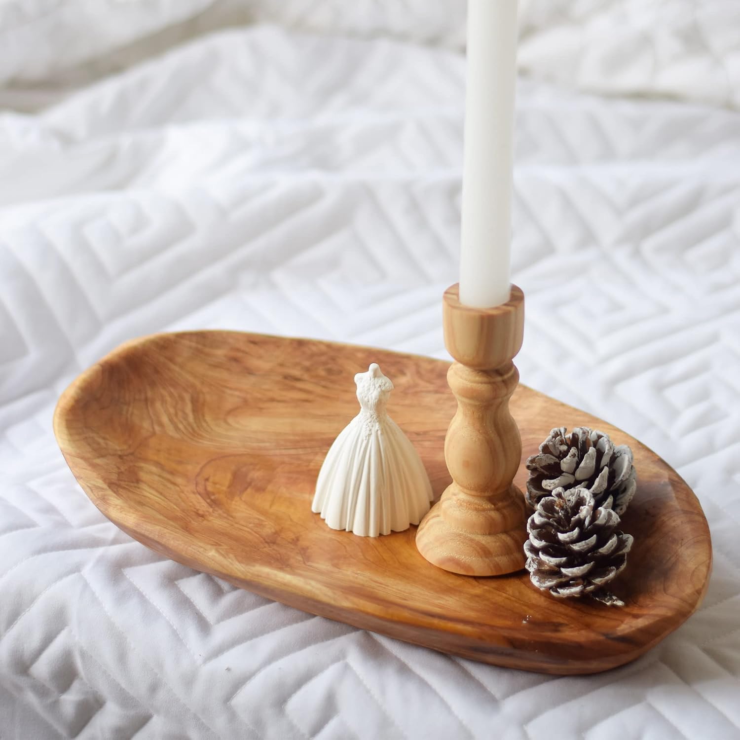 Small Hand-Carved Wooden Dish / 7-10 Inches / Natural