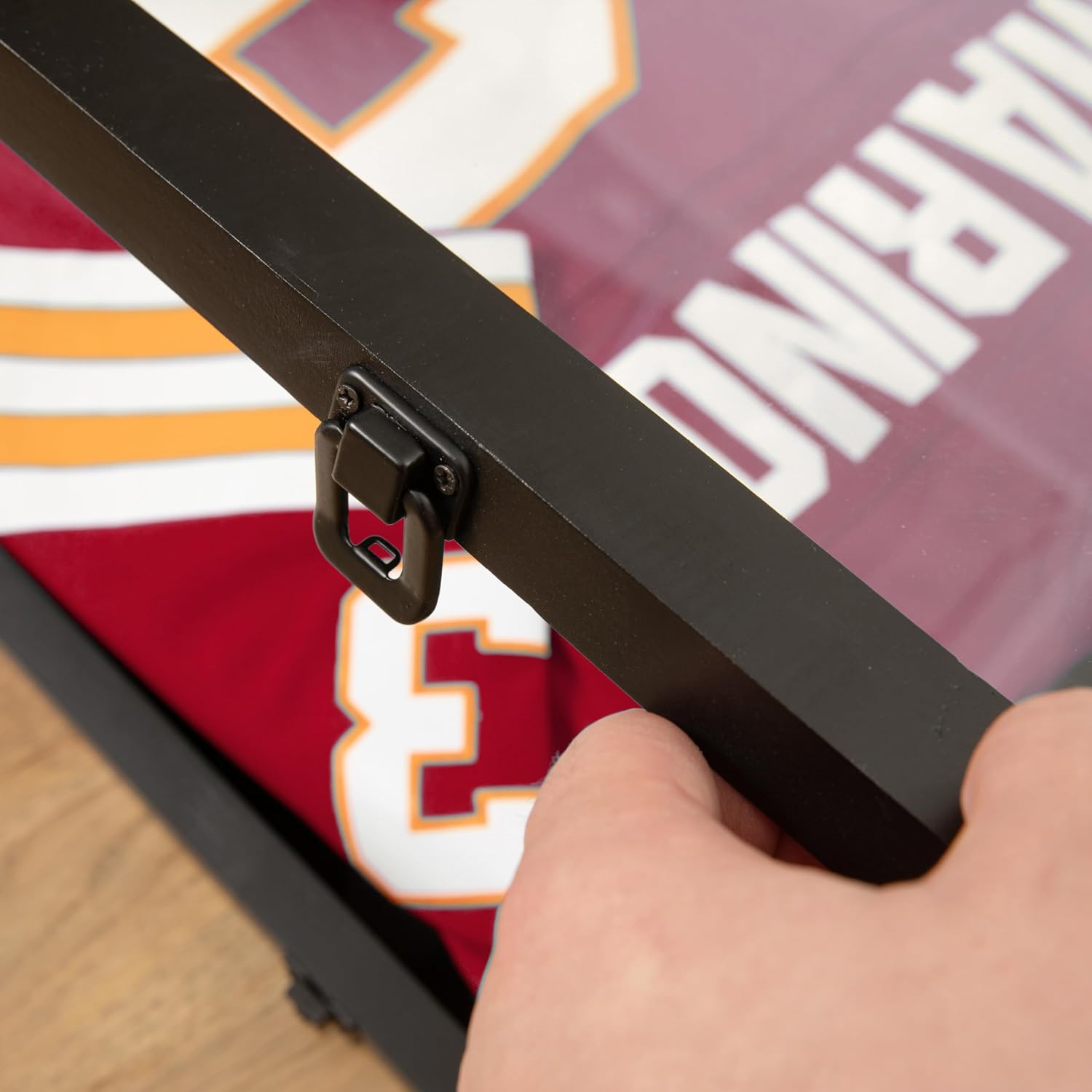 HBCY Creations Matte Black Jersey Frame Display Case - 24x36 Premium Shadow Box with Anti-Theft Lock, Acrylic Window