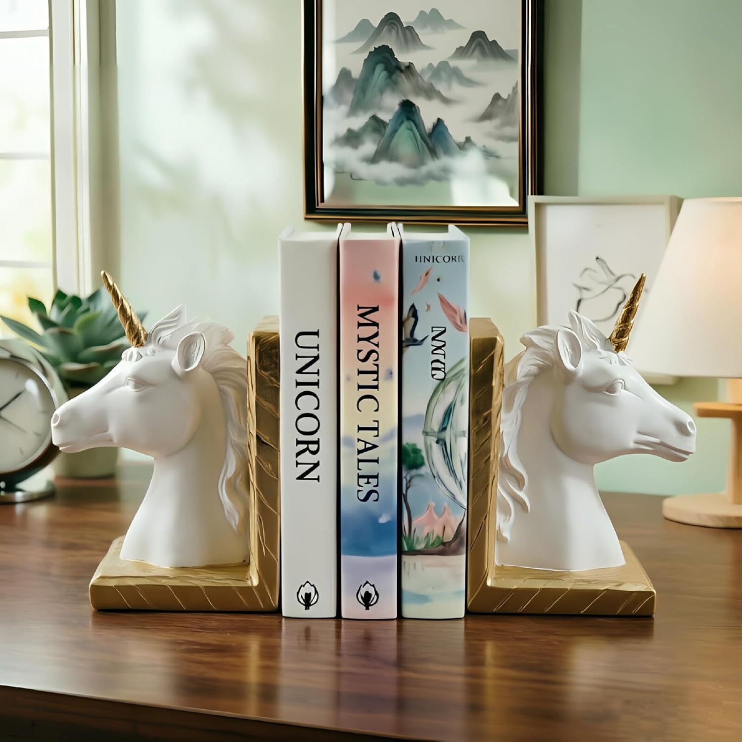 Decorative Bookends / Creative Resin Bookends / White