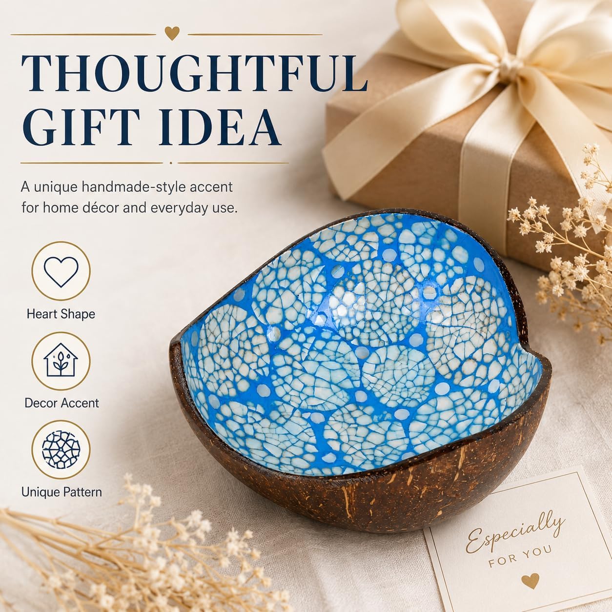 Key Bowl Holder for Entryway Table / Blue Rounds