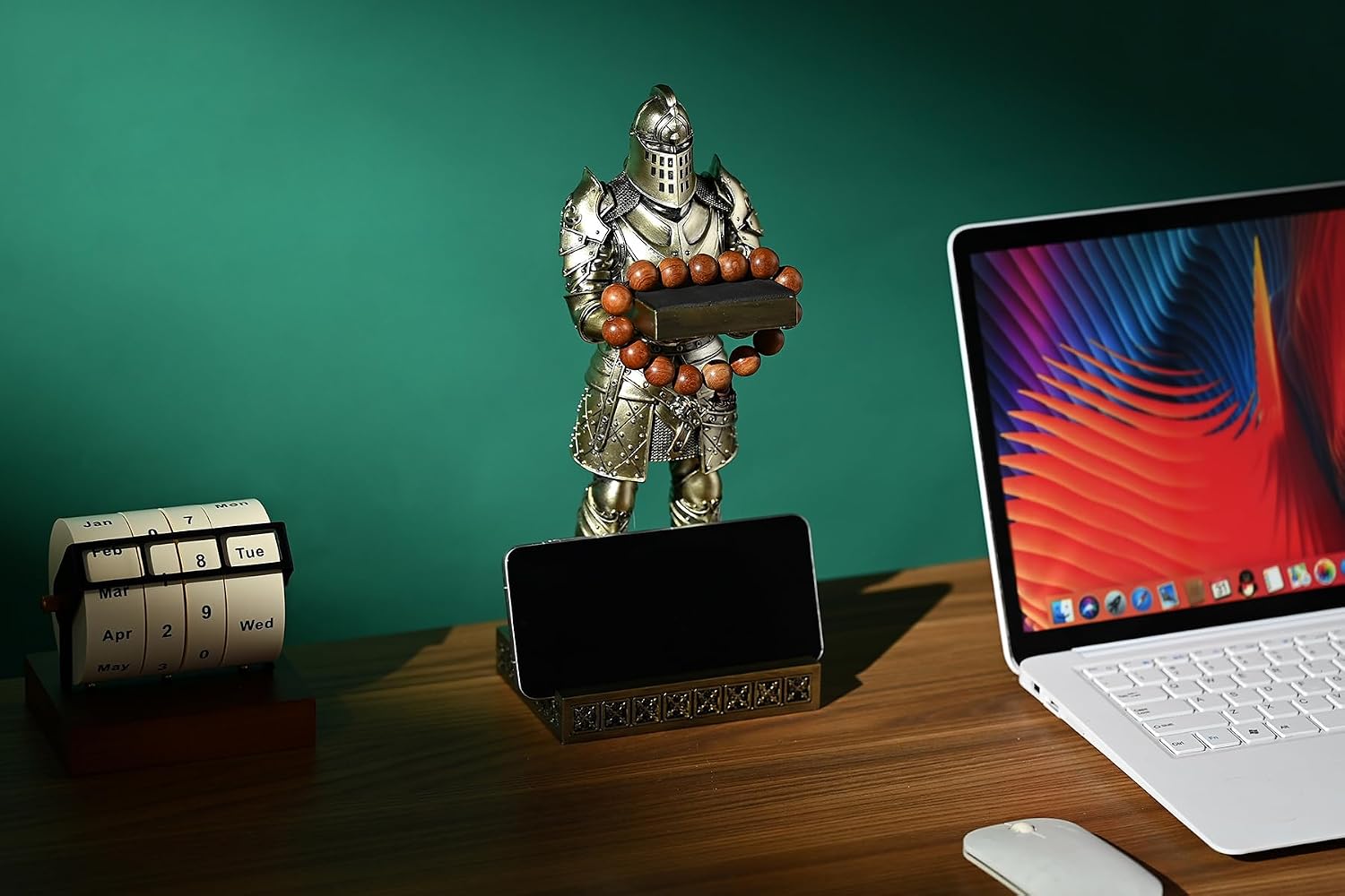 King's Guard Headphone Stand Watch Stand Jewelry Holder Tray Tower Bronze | 12.20 Inch Resin Warrior Pen Holder Cell