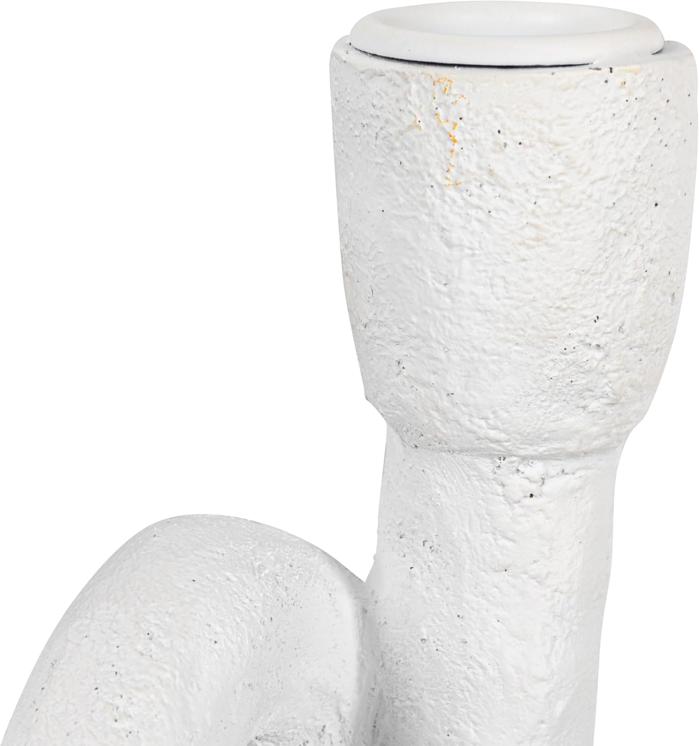 Modern Sculptural Double Taper Candle Holder / White